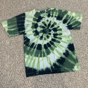 Green tie dyed tee shirt!